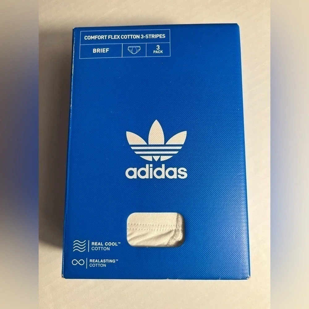 Adidas Originals Mens Comfort Flex Cotton 3-Stripes Briefs 3-Pack Medium 4A1M50